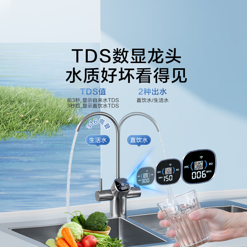京东京造 灵犀1000GPro2.0 JZJS2404-1000G 反渗透纯水机 1000G 1104.72元