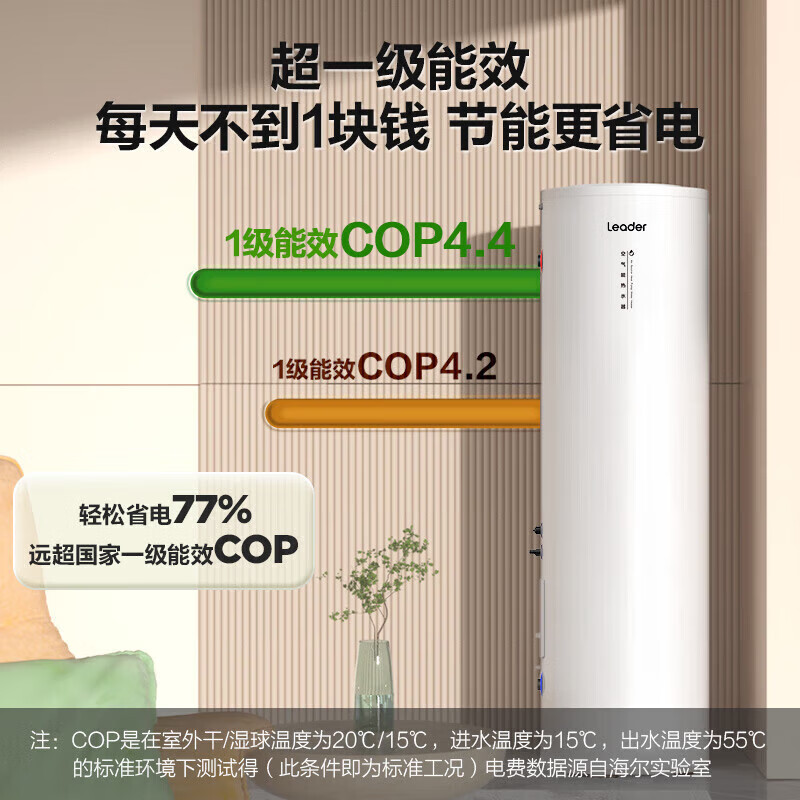 海爾 Haier 空氣能熱水器200升/300L一級(jí)能效電輔省電包安裝南北通用 2866.08元