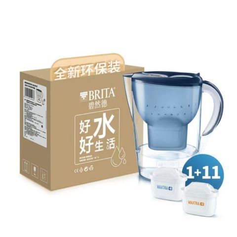 碧然德 過濾凈水器 濾水壺 海洋系列 3.5L(藍(lán)色）+去水垢專家版濾芯11枚 環(huán)保加固包裝 274.19元