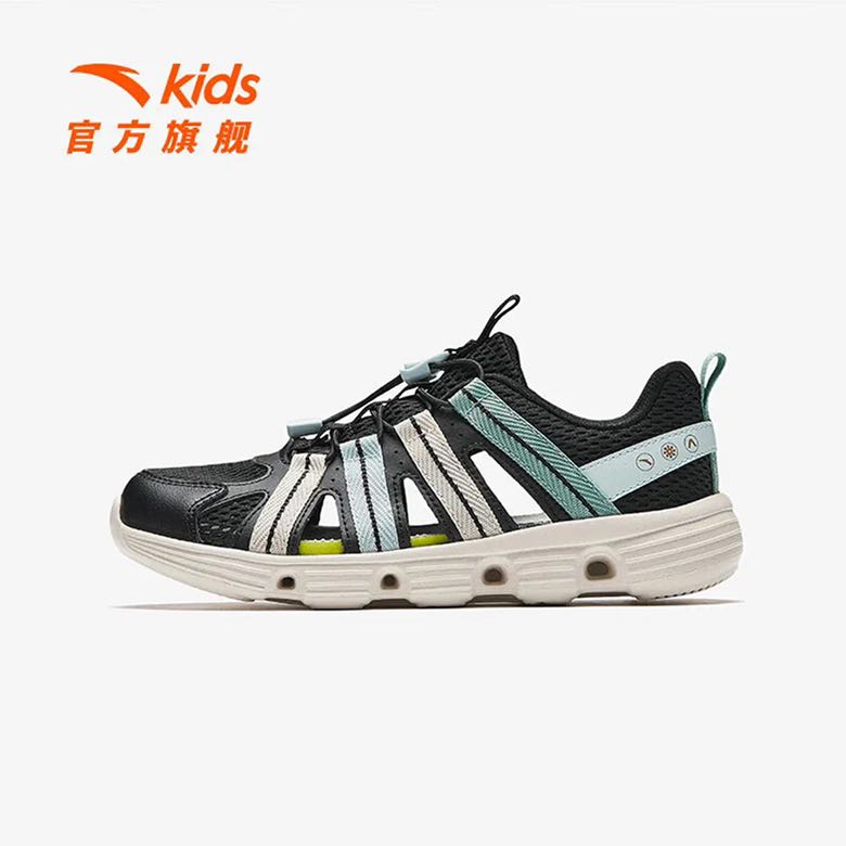 安踏 ANTA 儿童2025夏季透气抽绳一脚蹬溯溪沙滩鞋 84.98元