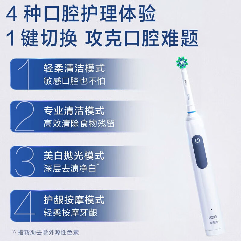 欧乐B 3D声波P/Pro系列圆头礼赠成人电动牙刷 Pro4Ultra礼盒款（4刷头+4模式） 261.89元