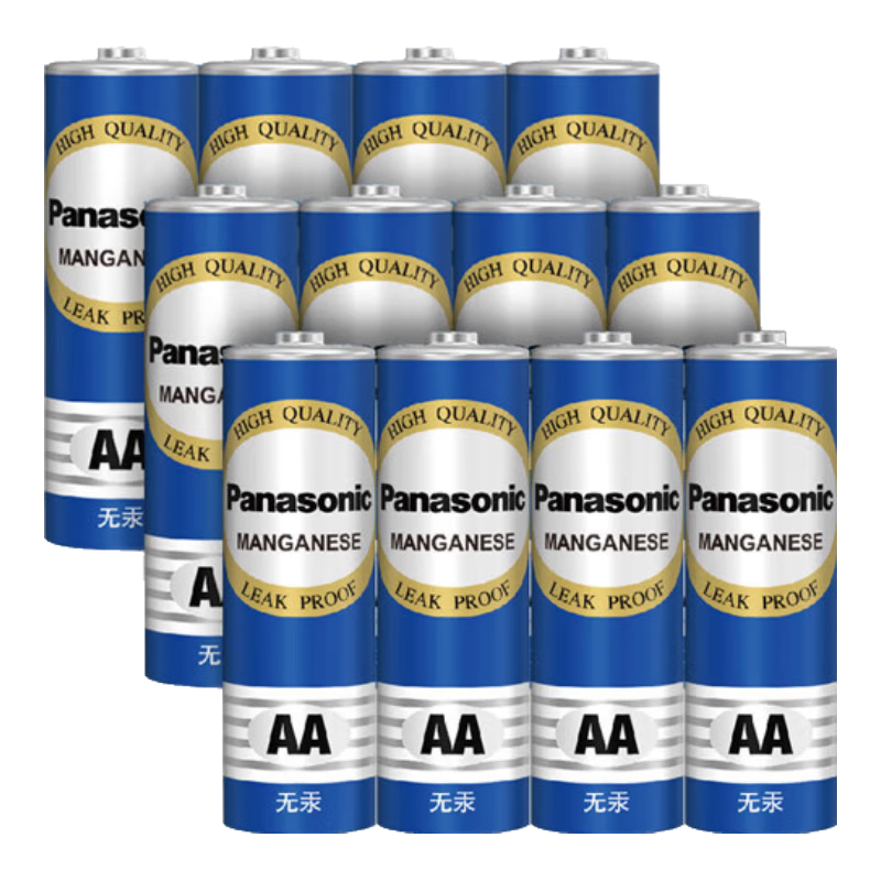 12号0点 松下（Panasonic） 5号7号电池五号七号碳性干电池1.5V低耗玩具收音机遥控器挂闹钟电池青色 5号12节 1.9元