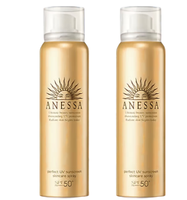 64元/瓶！资生堂 ANESSA 安热沙 金瓶 金灿倍护防晒喷雾 60g*2瓶