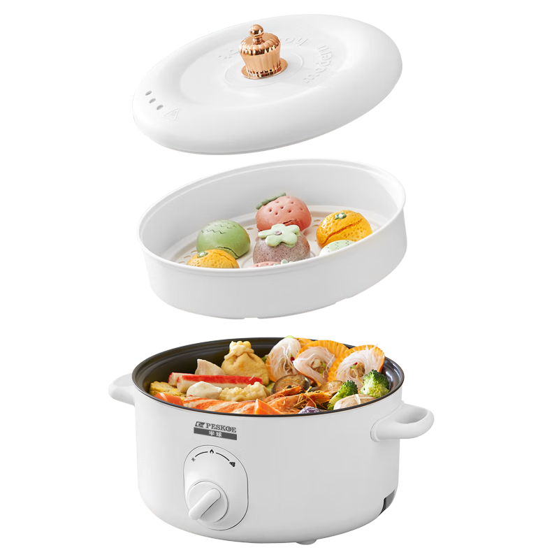 京东PLUS:半球（PESKOE）多功能锅 电火锅 家用电热锅煎烤料理锅涮肉锅火锅 5升 TS-50B 53.67元（需领券）