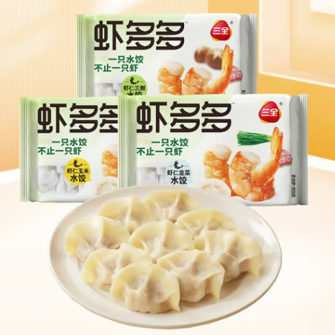 三全 高端系列 虾多多水饺400g 任选6件赠2件 6.24元