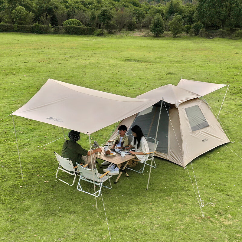 牧高笛 MOBIGARDEN）帐篷 户外自动速开黑胶帐篷零动空间天幕版155 NX23561030 大象灰 券后334.74元