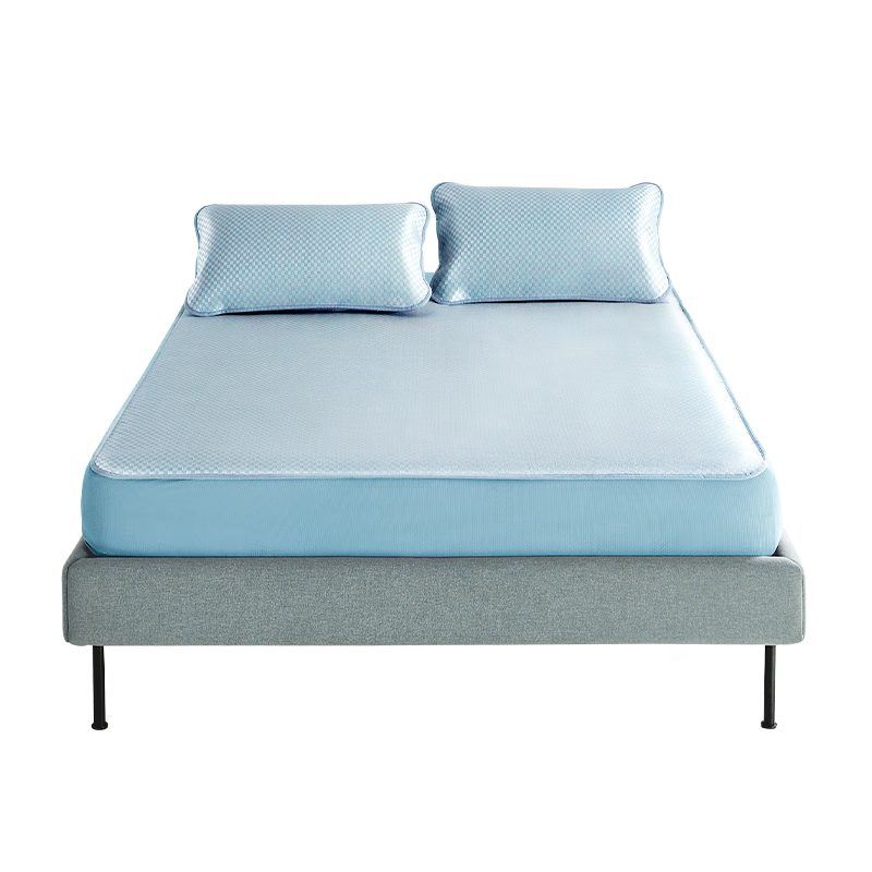 羅萊家紡 小冰格A類冰絲席涼席床笠款三件套 藍(lán)180*200*30cm 99元（需領(lǐng)券）