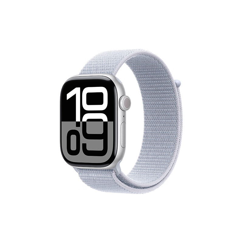 蘋(píng)果 Apple Watch Series 10 GPS款 智能手表 46mm 銀色鋁金屬表殼 青云色回環(huán)式運(yùn)動(dòng)表帶 券后1934.91元
