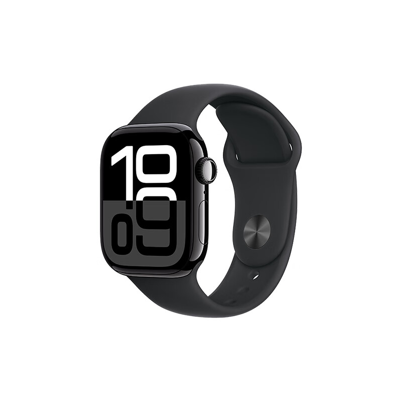 蘋果 Apple Watch Series 10 智能手表42毫米亮黑色鋁金屬表殼黑色運動型表帶M/LMX1P3CH/B 1778.51元