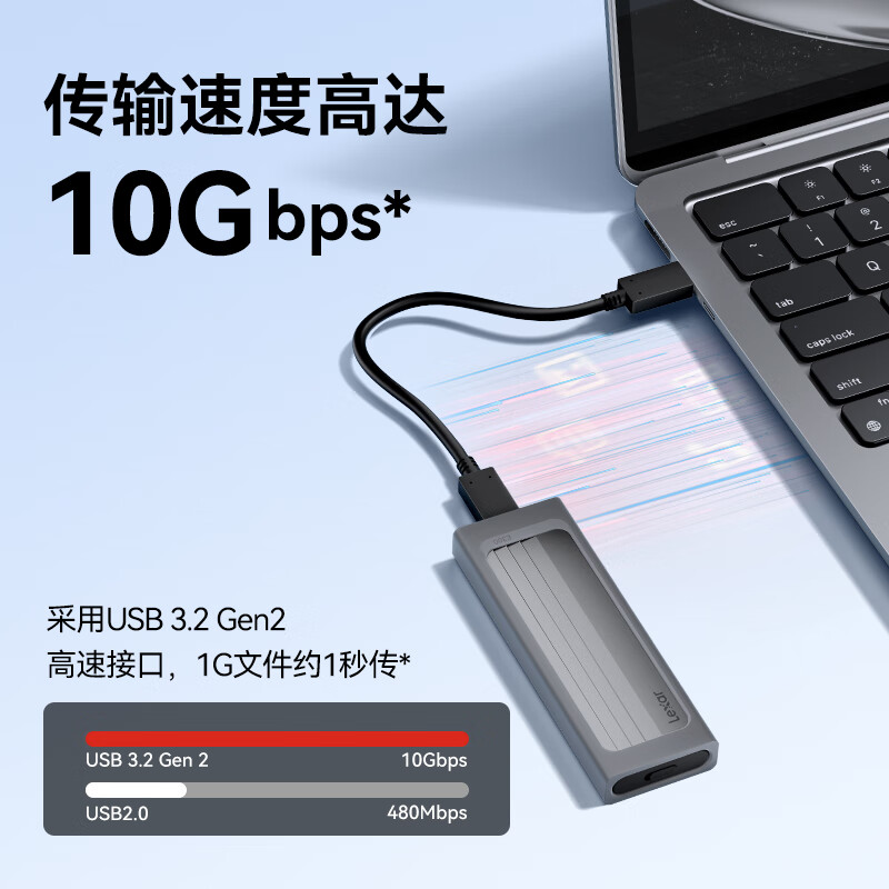 雷克沙 E300 M.2 NVMe移动硬盘盒 USB3.2 Gen 2 41.31元
