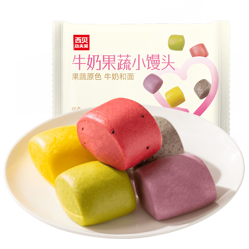 PLUS會(huì)員: 西貝莜面村 牛奶果蔬小饅頭250g 約10粒 15.1元/件 需領(lǐng)劵 拍5件實(shí)付75.5元 包郵