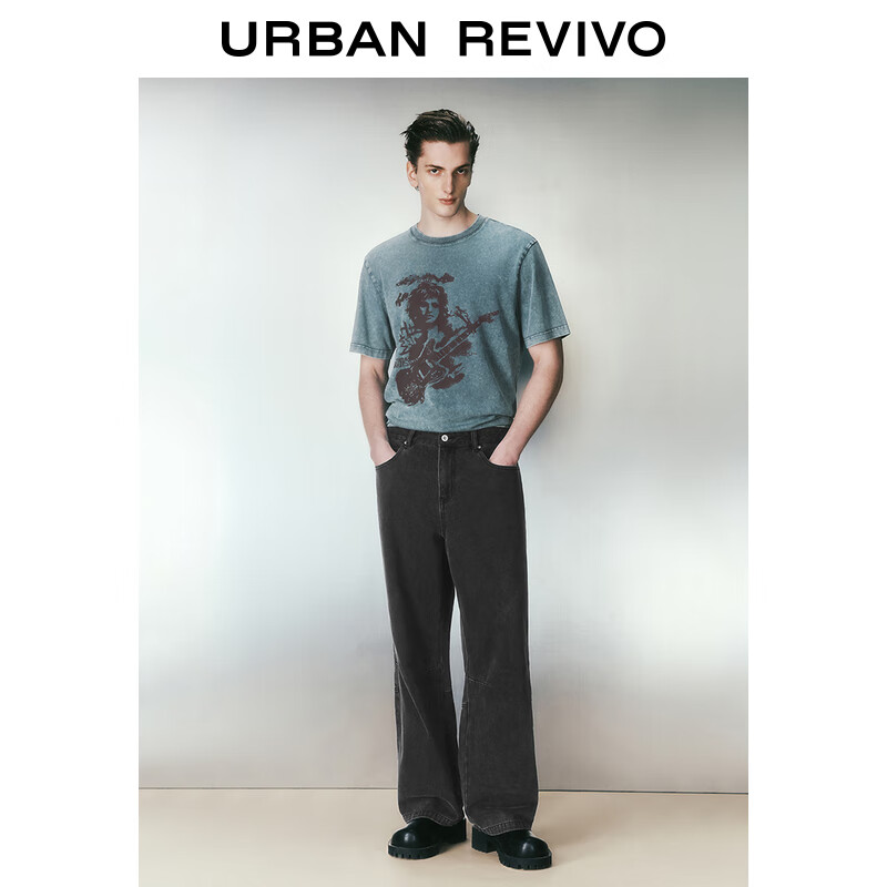 UR 男士短袖T恤 灰藍(lán) XS 69.3元