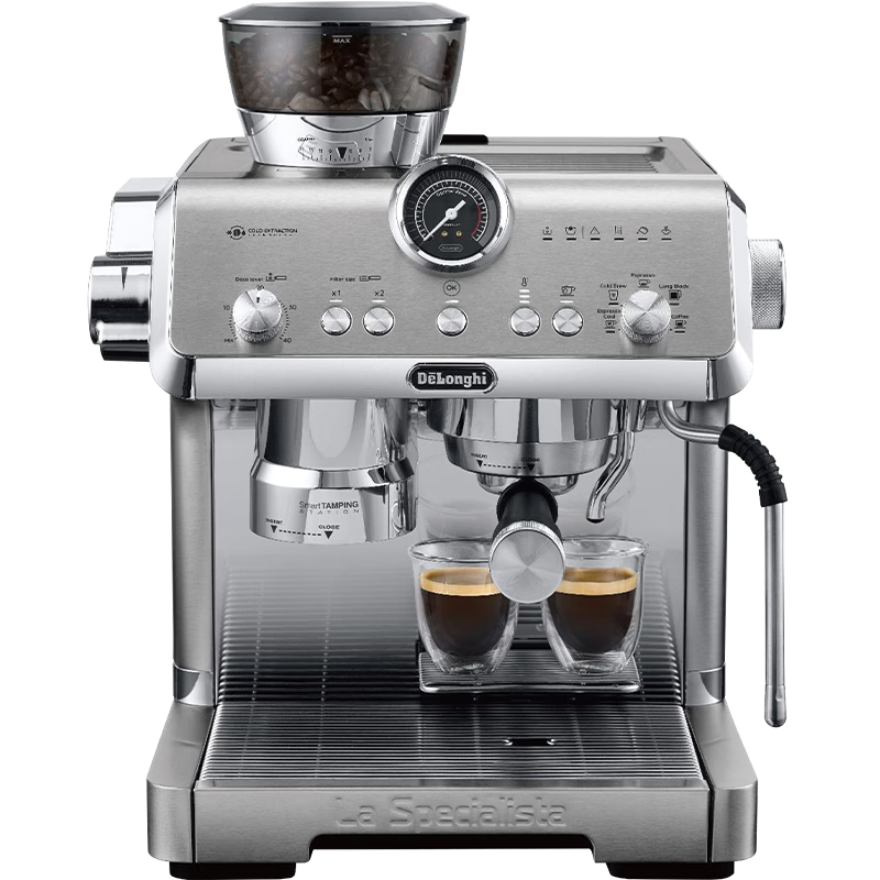 德龙（Delonghi）咖啡机意式半自动美式家用冷萃 豆粉两用 19Bar泵压 升级蒸汽细杆奶泡系统全金属面板机身EC9555.M 15档研磨度 冷萃技术 牛角手柄 2L大容量水箱 5166.9元（需领券）