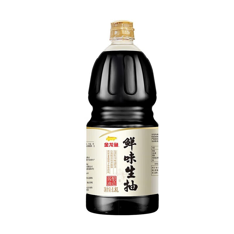 金龍魚生抽醬油1.8L 釀造醬油 炒菜涼拌點蘸清蒸調(diào)味 1.8L*1瓶 6.9元（需領(lǐng)券）