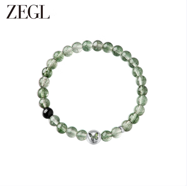ZENGLIU 綠幽靈水晶手串6mm 水晶手鏈6m系列二選一！ 47.42元