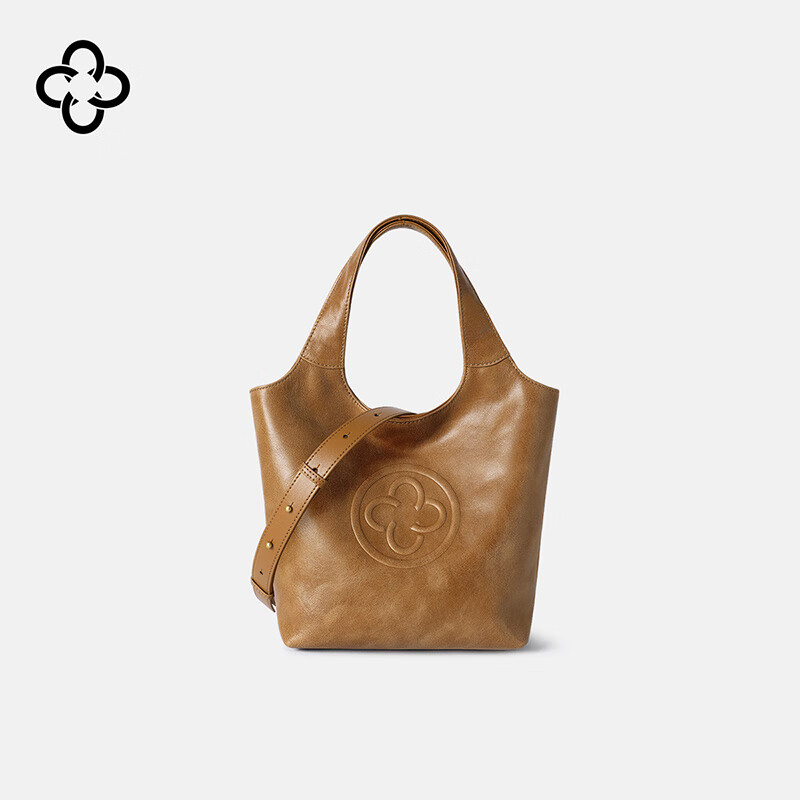 CASSILE 伍鹏同款 植鞣牛皮托特包 琥珀色（MINI） 675.61元