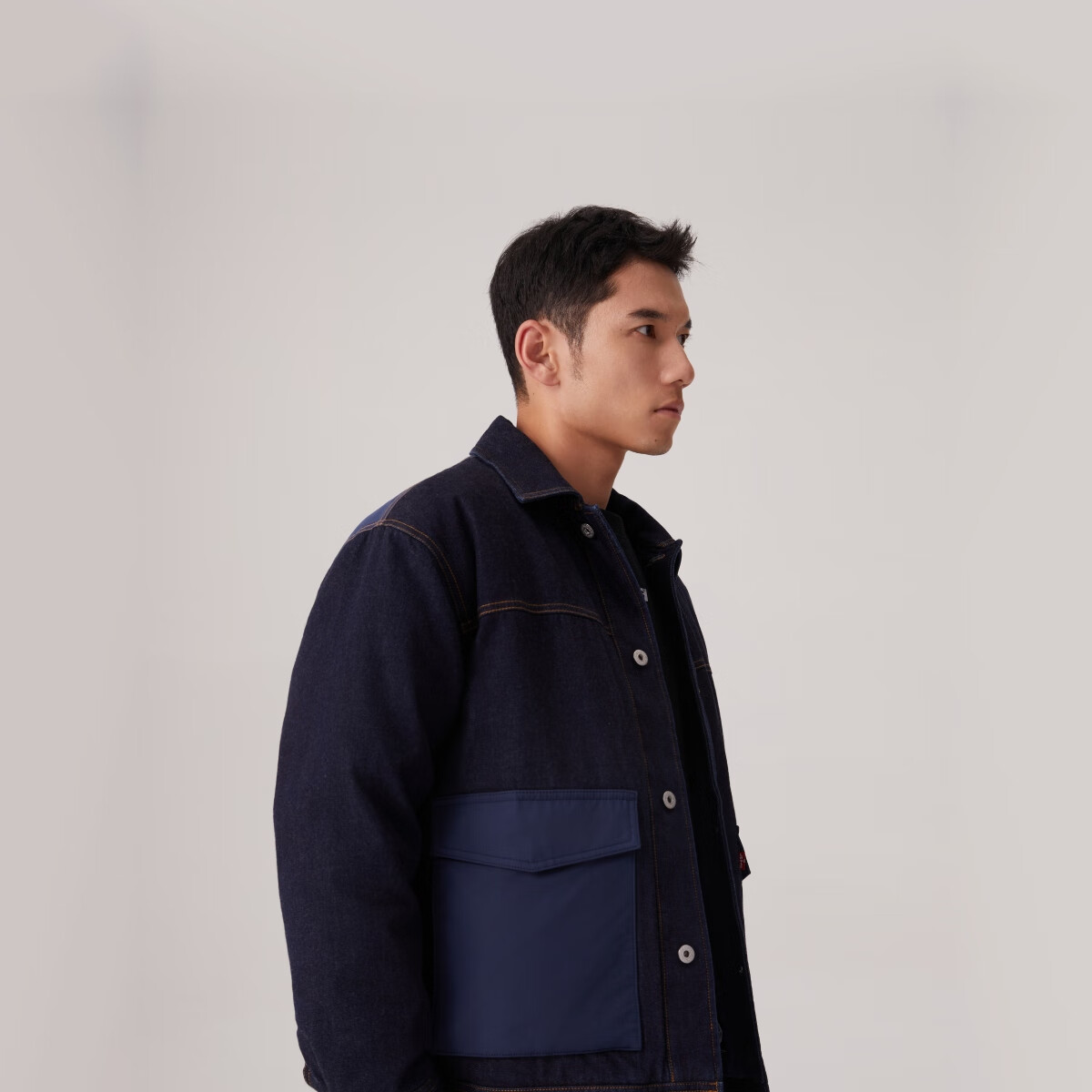 李维斯 Levi\'s 秋季男士时尚休闲拼接款型御寒羽绒服牛仔外套 蓝色 L 207.99元