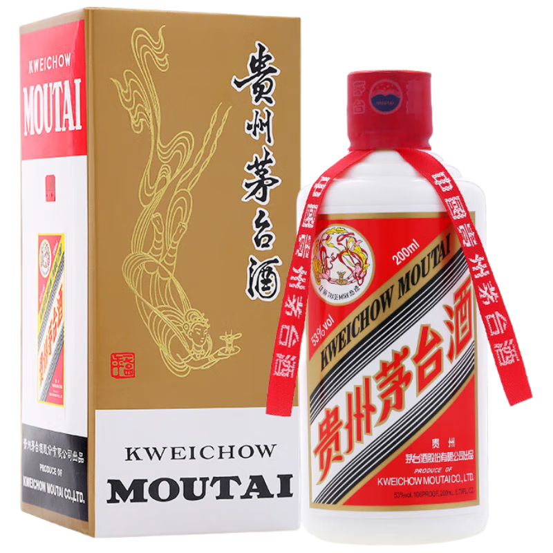 plus會(huì)員:茅臺(tái)（MOUTAI）飛天 醬香型白酒 53度 200ml 單瓶裝  666.71元（需領(lǐng)券）