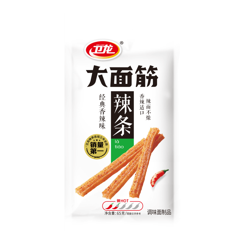 卫龙辣条大面筋怀旧小吃零食办公室休闲零食辣条大礼包解馋 65g经典大面筋*6包|390g 6.9元