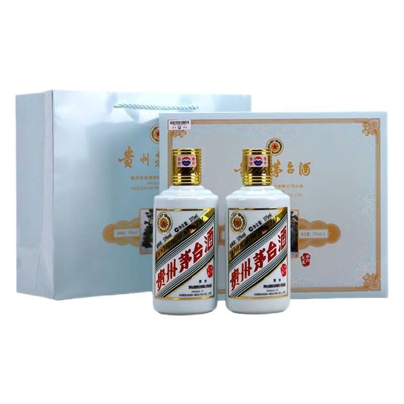 plus会员、再降价:茅台（MOUTAI）生肖 癸卯兔年 酱香型白酒 53度 375ml*2 礼盒装【名酒鉴真】 2118元/500ml，共3178.86元（需领券）