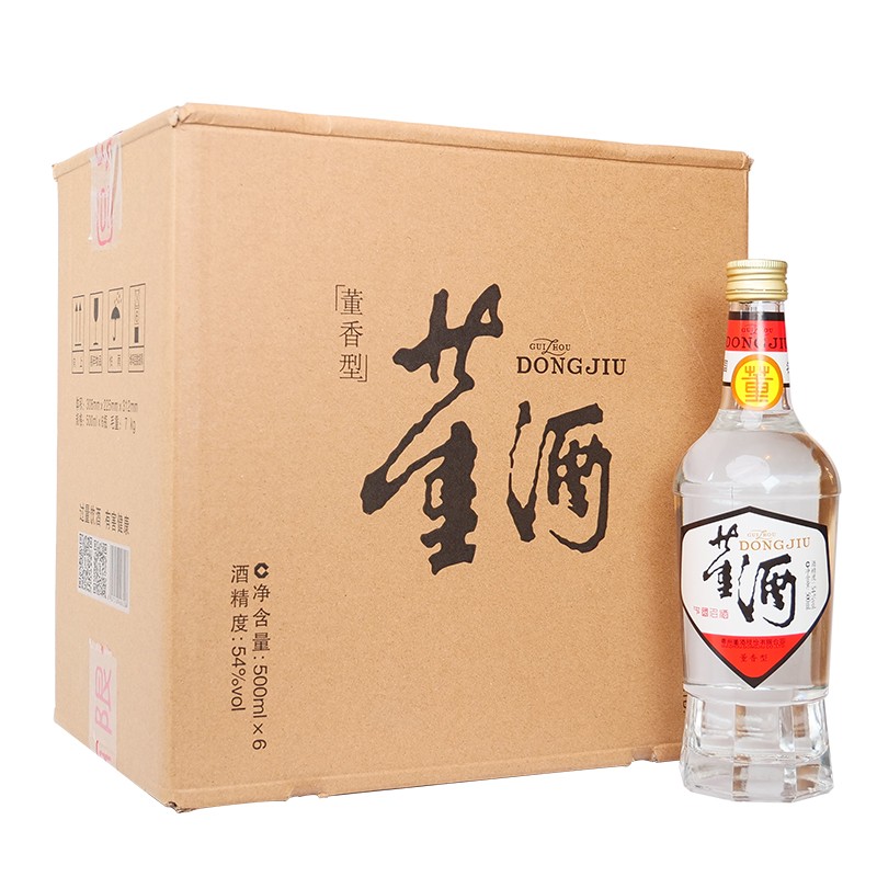 京东PLUS：董酒 复刻 白标 董香型白酒 54度 500ml*6瓶 整箱装 白酒 464元