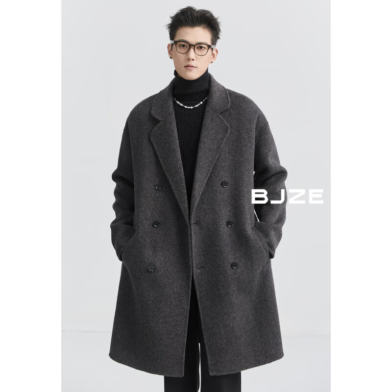 伯爵卓尔 Earl Joel 特漏！100%全羊毛双面呢大衣 中长款 P441769 199.96元
