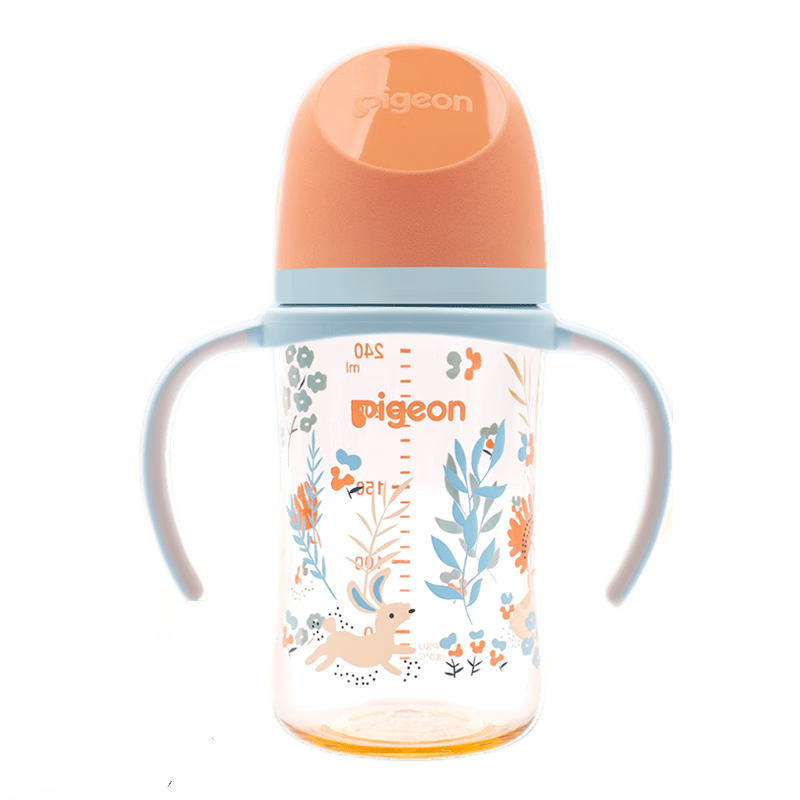 贝亲（Pigeon）奶瓶婴儿宽口径奶瓶ppsu材质自然实感双把手奶瓶第3代 丛林小兔 240ml 3-6月 自带M奶嘴 84.5元（需领券）