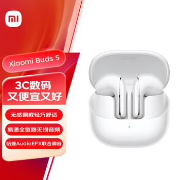 小米（MI）Xiaomi Buds 5 【政府补贴】降噪耳机 半入耳式蓝牙耳机 适用于安卓苹果手机（雪山白）