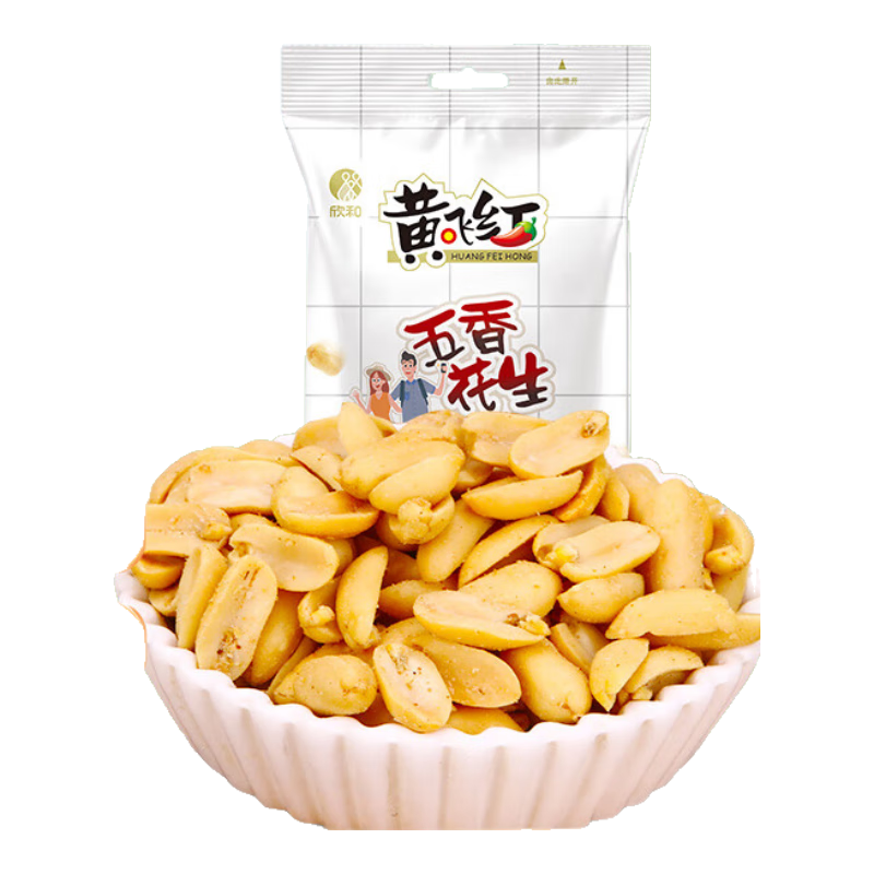 黄飞红（HUANGFEIHONG）五香花生米76g 休闲网红零食小吃下酒菜坚果炒货 脱油花生仁 46.82元（需领券，合3.12元/件）
