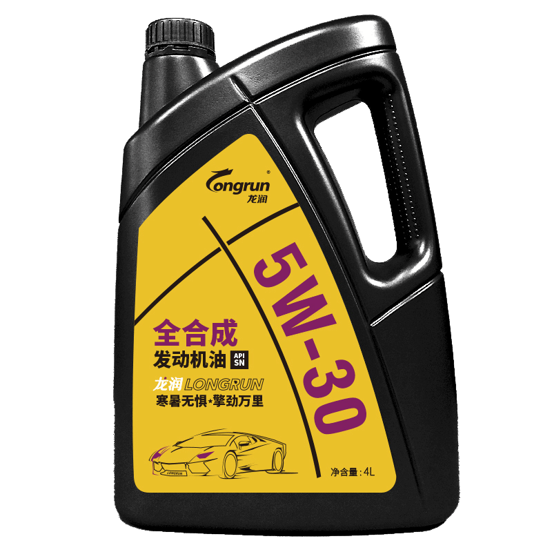 龙润润滑油 全合成汽机油 发动机润滑油 5W-30 SN级 4L 汽车保养 56元（需领券）
