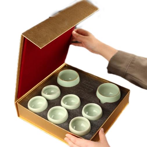 真迹 陶瓷杯套装 2大罗汉杯+6小罗汉杯（米黄色） 券后84元