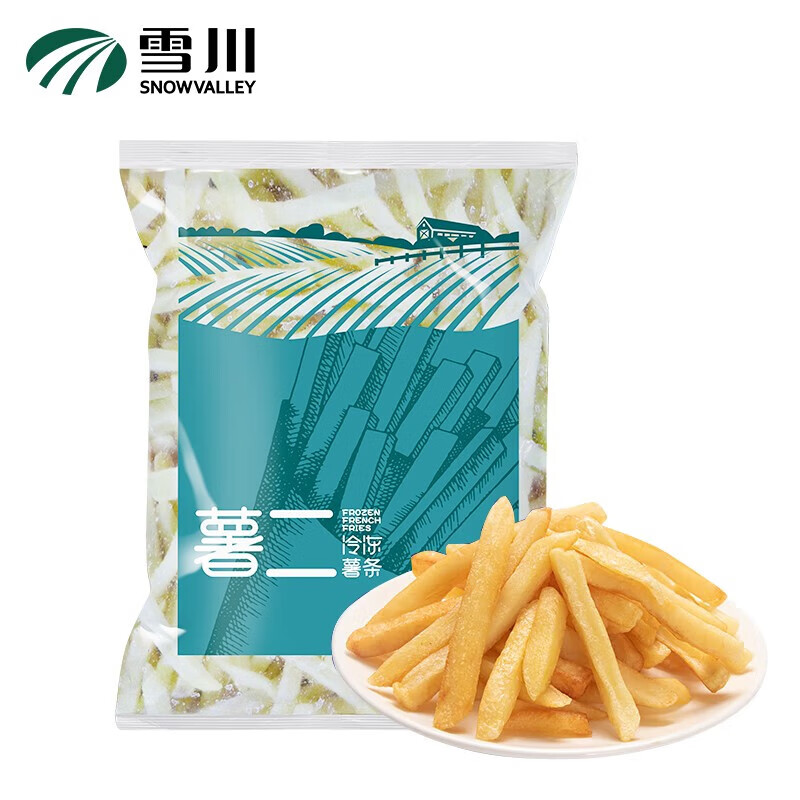 雪川食品 Snow Valley 薯二细薯条 原味2kg 券后22.9元