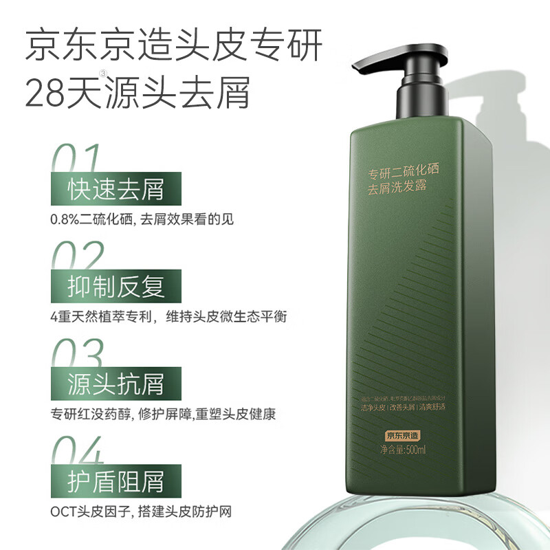京东京造 专研去屑洗发露 500ml 券后16.24元