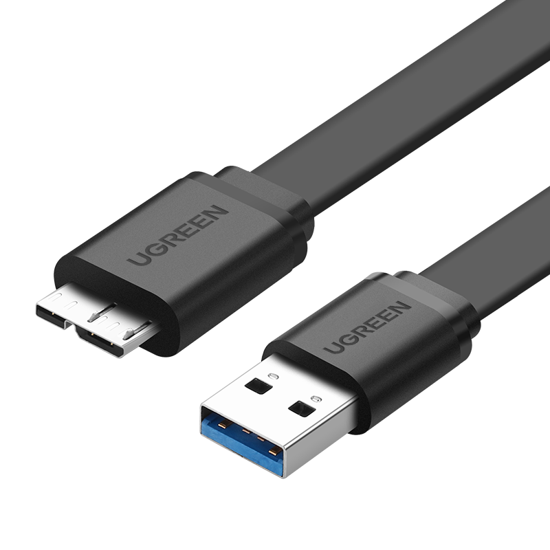绿联 移动硬盘数据连接线 Micro USB3.0高速传输 适用东芝希捷西数移动硬盘盒子转接线 0.5米 60528 19.9元