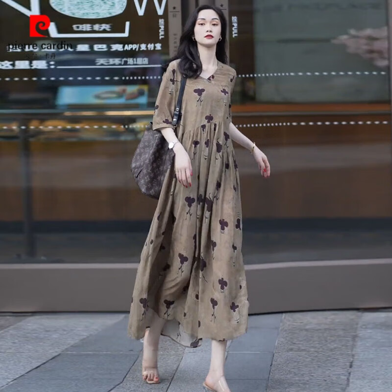 皮尔卡丹桑蚕丝连衣裙 198元