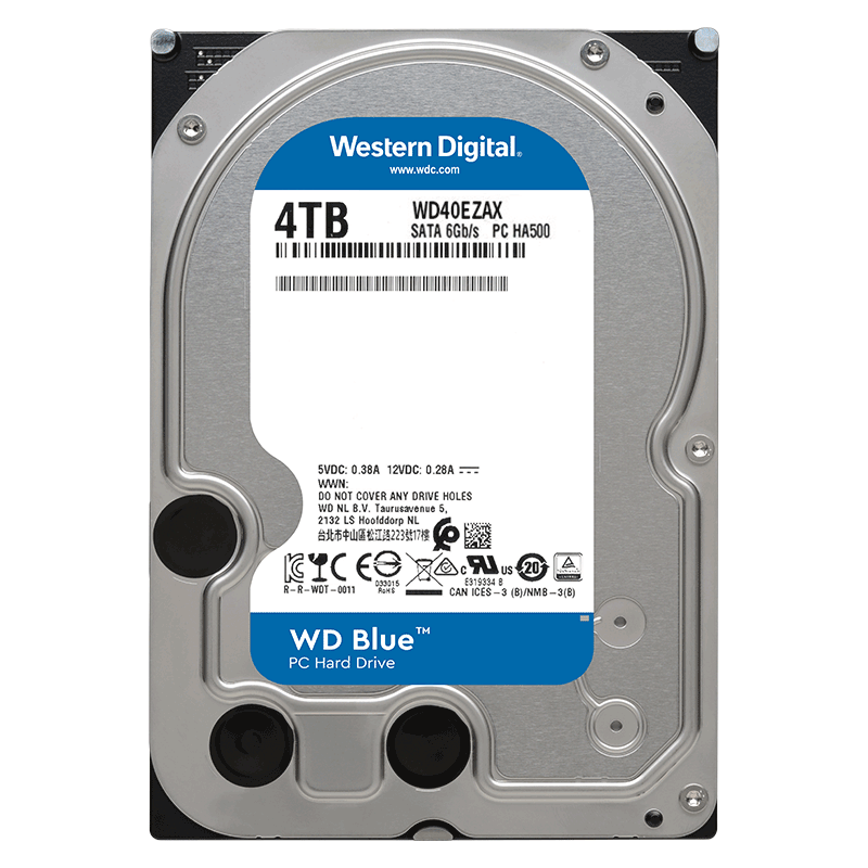 西部数据（WD）台式机硬盘 WD Blue 西数蓝盘 4TB 5400转 256MB SATA 3.5英寸CMR垂直技术DIY电脑存储机械硬盘 589元