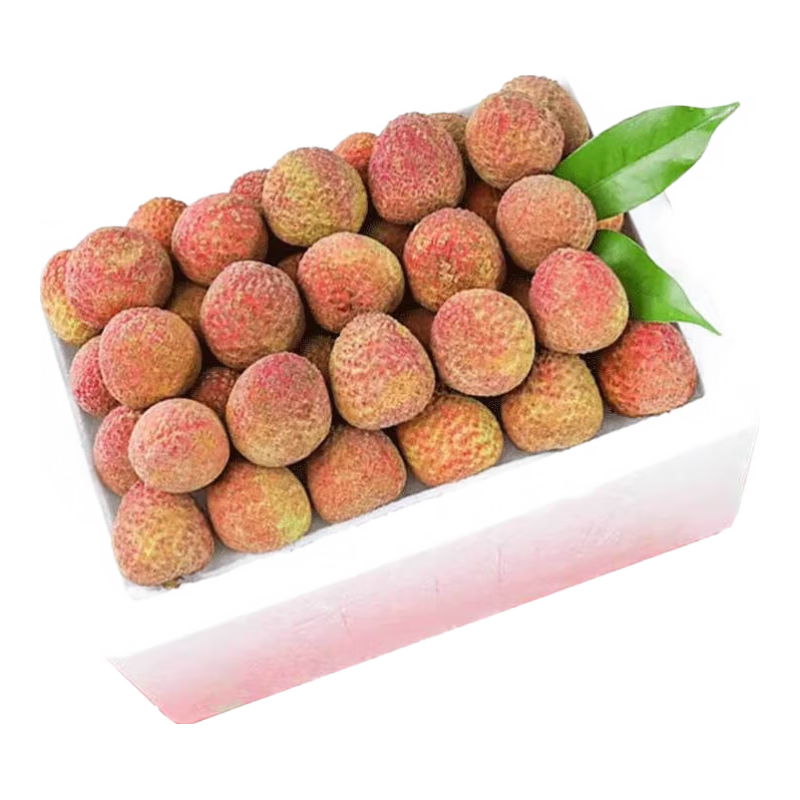 樱鲜荔枝 广东妃子笑荔枝 3斤装单粒18-22g 净重 2.5斤 19.8元（微信小程小单14.8元）
