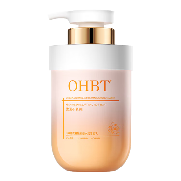 OHBT 山茶花氨基酸洗面奶500g控油祛痘除螨虫去黑头缩毛孔青少年男女士 13.9元（需换购）