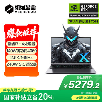 机械革命 游戏本 i7-13700HX 16G、1T、2.5K屏、165Hz