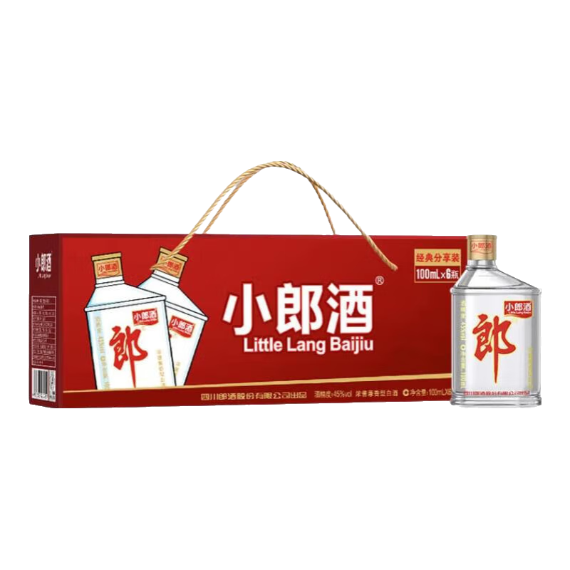 郎酒 经典小郎酒 45度 100mL 6瓶 经典礼盒装 74元（需领券）