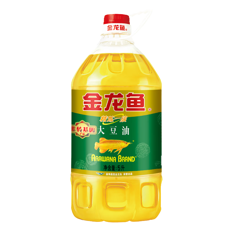 金龙鱼 食用油 非转基因浸出 精炼一级大豆油5L 59.74元