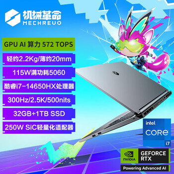 plus：机械革命 游戏本 i7-14650HX 32G、1T、2.5K屏、300Hz、灰