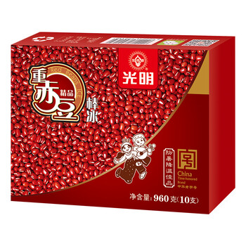 光明 精品重赤豆棒冰96g*10支 家庭装*5件