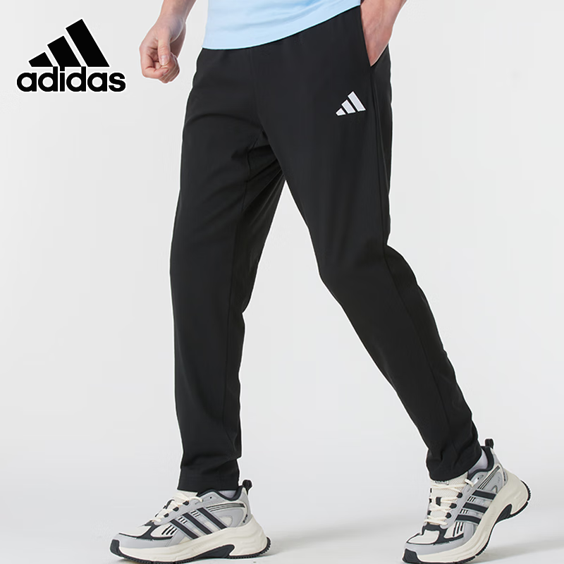 限移动端、京东百亿补贴：adidas 阿迪达斯 棉质针织透气跑步运动裤 青年宽松休闲裤 JY8568 A/S码 121.77元