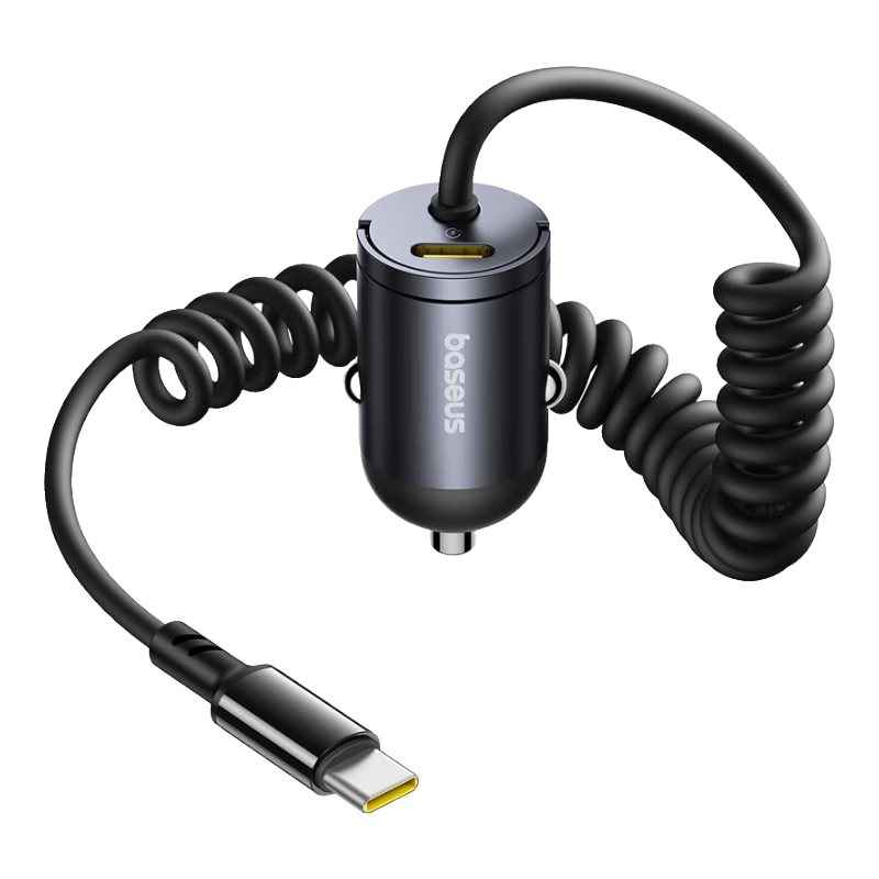 倍思（Baseus）车载充电器点烟器隐蔽式超级快充头一拖二适用苹果16华为小米C+C Type-c口+Type-c线 49元（需领券）