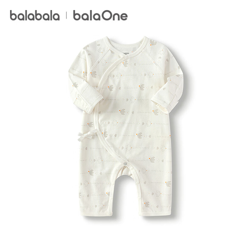 巴拉巴拉 balaOne新生儿衣服婴儿连体衣宝宝包屁衣哈衣爬服2025款纯棉舒适 白色调 59cm 29.9元（需买3件，需用券）