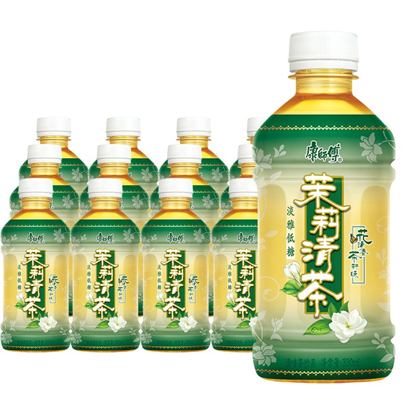 康师傅 茉莉清茶 茉莉花茶饮料 瓶装 330ml *12瓶 13.6元