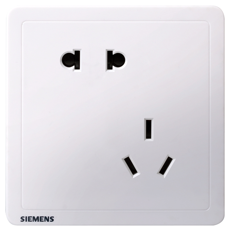 西门子 SIEMENS 致典系列雅白 开关插座面板电源墙壁插座 家用墙壁暗装86型 斜五孔插座 3.89元