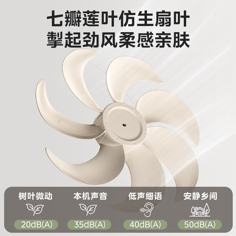 美的 七叶轻音柔风电风扇家用遥控落地扇台式桌面小型风扇大风力节能立式摇头电 SAH30BK 116.62元