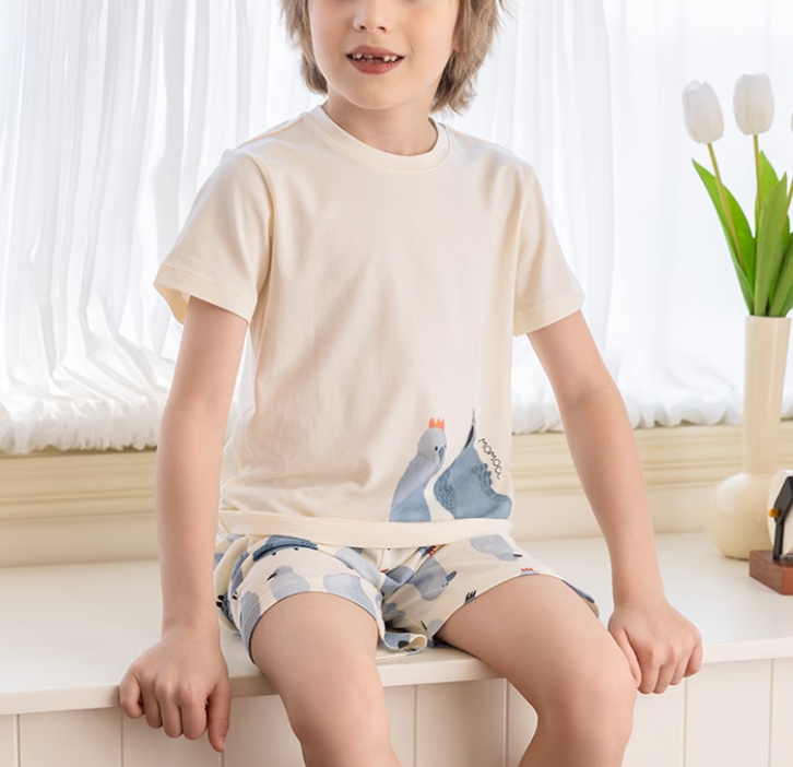 A类吸湿透气！MOMOCO玛米玛卡 儿童家居服套装 ￥39
